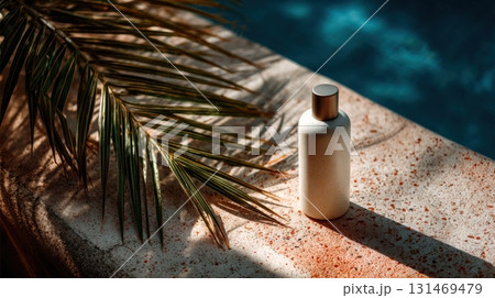 beige plastic bottle mock up 131469479