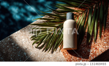 beige plastic bottle mock up 131469493