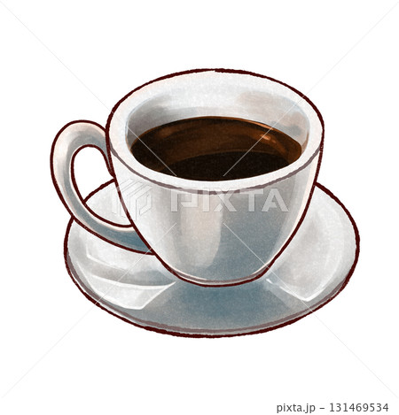 珈琲カップの手描きラスターイラスト 珈琲カップの手描きラスターイラスト 131469534