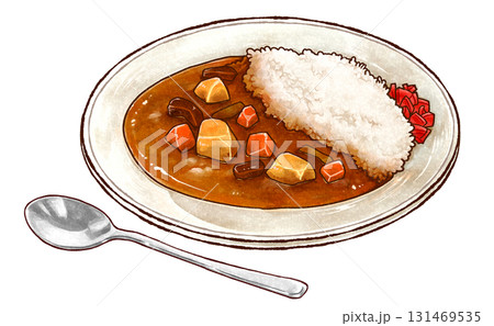 カレーライスのラスターイラスト カレーライスのラスターイラスト 131469535