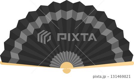 Elegant black and gray folding fan with a minimalist design, perfect for adding a touch of class. Elegant black and gray folding fan with a minimalist design, perfect for adding a touch of class. 131469821