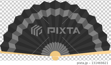 Elegant black and gray folding fan with a minimalist design, perfect for adding a touch of class. Elegant black and gray folding fan with a minimalist design, perfect for adding a touch of class. 131469821