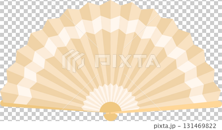 Elegant, vintage-style fan in light beige tones, perfect for adding a touch of sophistication. 131469822