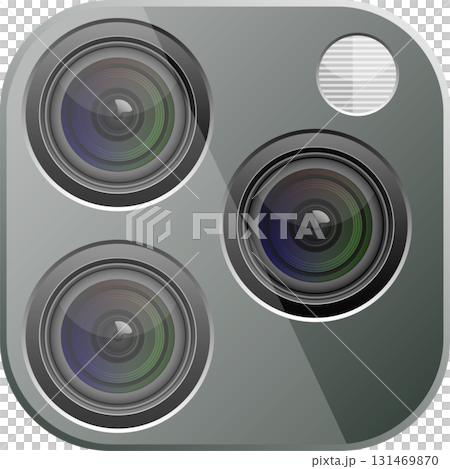 A stylized image of a modern multi-lens camera setup on a mobile device, futuristic look. A stylized image of a modern multi-lens camera setup on a mobile device, futuristic look. 131469870