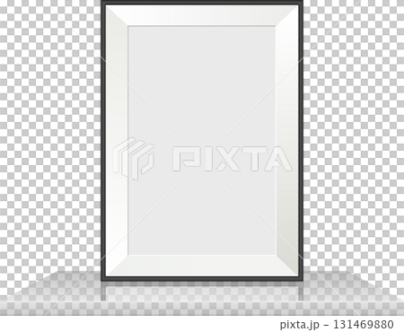 Isolated blank picture frame. Empty white space for inserting art, photos, or announcements. 131469880