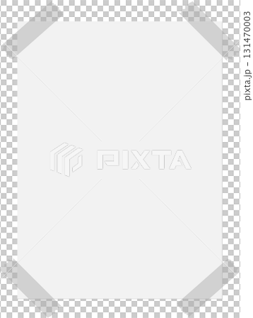 Blank white sheet of paper attached to a wall with tape, ready for notes or messages. 131470003