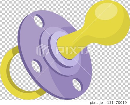 Cute baby pacifier in purple and yellow, perfect for soothing little ones. Soft and comforting. 131470019