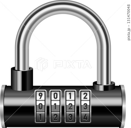 Padlock with number dials, security and protection concept, secure access, combination lock. Padlock with number dials, security and protection concept, secure access, combination lock. 131470048