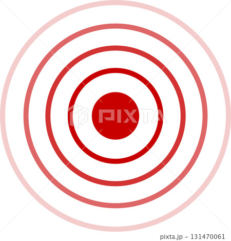Red target comprised of concentric circles on a black background, symbolizing focus and accuracy. Red target comprised of concentric circles on a black background, symbolizing focus and accuracy. 131470061