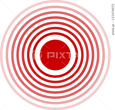 Abstract image featuring concentric red circles radiating outward against a solid black background. Abstract image featuring concentric red circles radiating outward against a solid black background. 131470072