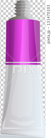 A tube of pink paint stands ready, its cap off, inviting artistic expression. Ready for art. 131470103