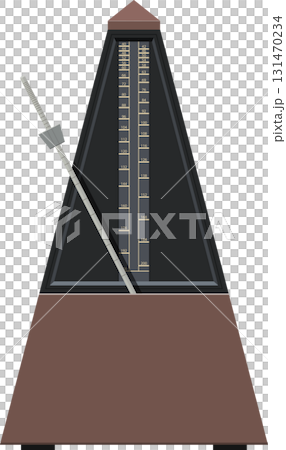 Illustration of a mechanical metronome showing a tempo scale for musical timing guidance. Illustration of a mechanical metronome showing a tempo scale for musical timing guidance. 131470234