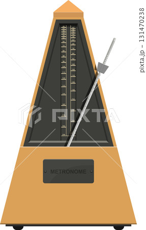 Illustration of a mechanical metronome used for keeping rhythm, tempo and steady beat. 131470238