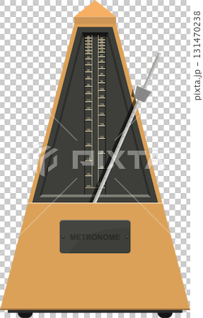 Illustration of a mechanical metronome used for keeping rhythm, tempo and steady beat. 131470238