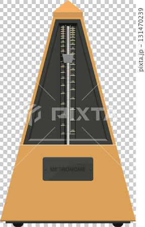 Classic metronome with adjustable tempo settings, used to maintain rhythm and beat precision. Classic metronome with adjustable tempo settings, used to maintain rhythm and beat precision. 131470239