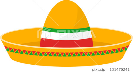 Festive sombrero with colors reminiscent of a cultural celebration, evoking a sense of heritage Festive sombrero with colors reminiscent of a cultural celebration, evoking a sense of heritage 131470241