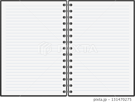 An open spiral notebook with lined paper, ready for notes, ideas, plans or creative writing. An open spiral notebook with lined paper, ready for notes, ideas, plans or creative writing. 131470275