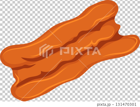 Crispy fried slice of meat cooked to perfection, ready to be served as a tasty breakfast side 131470301