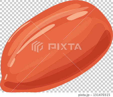 A singular cartoon rendering of a whole light brown raw shell-less peanut against black backdrop. A singular cartoon rendering of a whole light brown raw shell-less peanut against black backdrop. 131470315