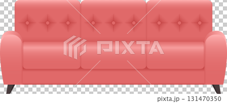 A salmon-colored, button-tufted sofa offers comfortable seating. Perfect for relaxing or entertaining. 131470350