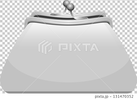 A classic coin purse design with metal clasp and a simple gray gradient color scheme. A classic coin purse design with metal clasp and a simple gray gradient color scheme. 131470352