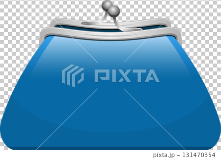 Cartoon style coin purse in blue with metallic clasp and a retro style finish. Budget friendly. 131470354