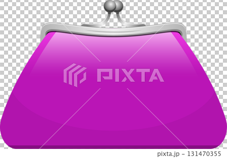 A violet coin purse with silver metal clasp. This purse can be used to hold coins and cash. A violet coin purse with silver metal clasp. This purse can be used to hold coins and cash. 131470355