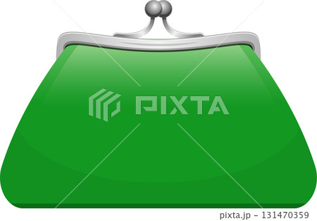 A vibrant green coin purse with a silver clasp, perfect for carrying small change securely. A vibrant green coin purse with a silver clasp, perfect for carrying small change securely. 131470359