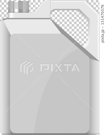 A grey plastic container is displayed, featuring a handle, a screw top and a label area. A grey plastic container is displayed, featuring a handle, a screw top and a label area. 131470376
