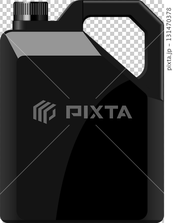 Black container with handle and barcode cap, perfect for storing various liquids or fluids. Black container with handle and barcode cap, perfect for storing various liquids or fluids. 131470378