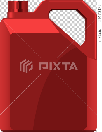 Red container with handle and cap, typically used for storing and dispensing liquids safely. 131470379