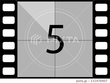 Film Countdown: A classic image displaying the number '5' in a countdown, ready for action. 131470407