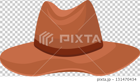 Stylized brown cowboy hat with a darker brown band on a black background, classic western style. Stylized brown cowboy hat with a darker brown band on a black background, classic western style. 131470434