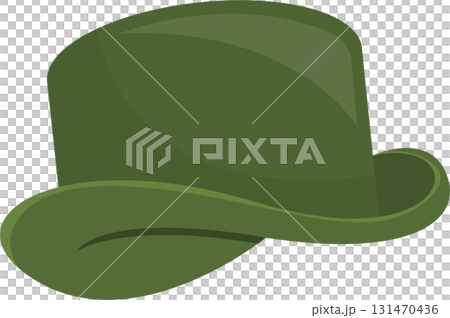 Illustration of a green bowler hat on a black background, evoking vintage or characterful fashion. Illustration of a green bowler hat on a black background, evoking vintage or characterful fashion. 131470436