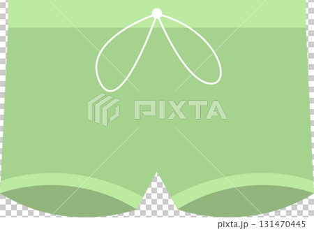 Illustrated light green shorts with a white drawstring. Simple design for warm weather. Illustrated light green shorts with a white drawstring. Simple design for warm weather. 131470445