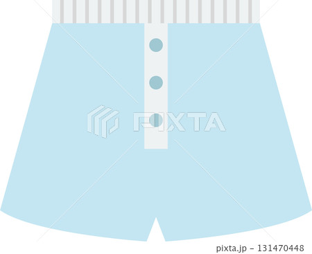 Light blue pair of men's boxer shorts with an elastic waistband and a three-button fly. 131470448