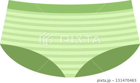 Illustration of light and dark green striped underwear isolated against a black background. 131470463