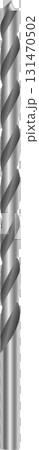 Silver-colored drill bit with a helical groove running along its length, against a black background. 131470502