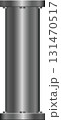 Monochromatic metal pillar composed of gray scale tones with black negative space backdrop. 131470517