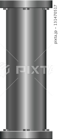 Monochromatic metal pillar composed of gray scale tones with black negative space backdrop. Monochromatic metal pillar composed of gray scale tones with black negative space backdrop. 131470517