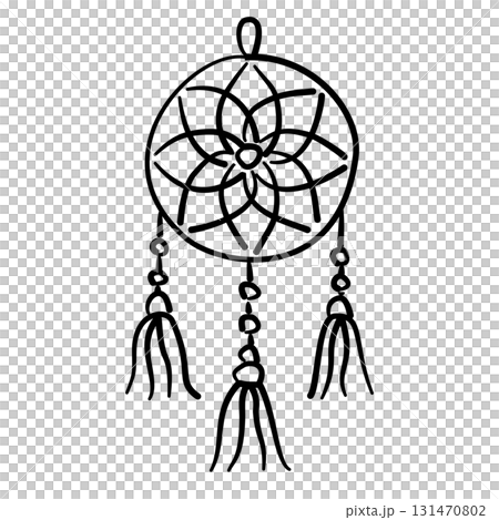 boho dreamcatcher with soft tassels and beads baby shower line art doodle illustration hand drawn black and white outline sketch for invitations stickers patterns and crafts boho dreamcatcher with soft tassels and beads baby shower line art doodle illustration hand drawn black and white outline sketch for invitations stickers patterns and crafts 131470802