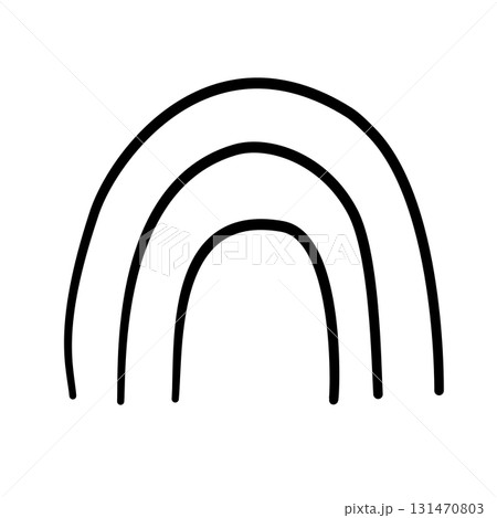 hand drawn boho rainbow with 3 4 simple arches baby shower line art doodle illustration hand drawn black and white outline sketch for invitations stickers patterns and crafts hand drawn boho rainbow with 3 4 simple arches baby shower line art doodle illustration hand drawn black and white outline sketch for invitations stickers patterns and crafts 131470803