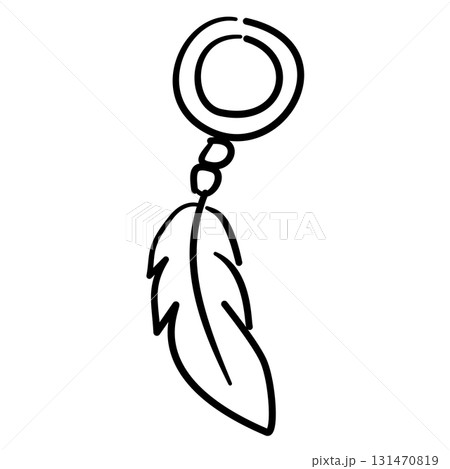 Feather pacifier clip baby shower line art doodle illustration hand drawn black and white outline sketch for invitations stickers patterns and crafts Feather pacifier clip baby shower line art doodle illustration hand drawn black and white outline sketch for invitations stickers patterns and crafts 131470819