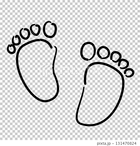 Baby footprint doodle baby shower line art doodle illustration hand drawn black and white outline sketch for invitations stickers patterns and crafts Baby footprint doodle baby shower line art doodle illustration hand drawn black and white outline sketch for invitations stickers patterns and crafts 131470824