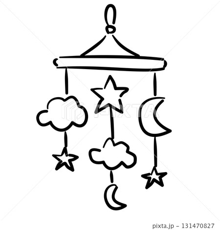Baby cloud mobile clouds with dangling raindrops and stars baby shower line art doodle illustration hand drawn black and white outline sketch for invitations stickers patterns and crafts Baby cloud mobile clouds with dangling raindrops and stars baby shower line art doodle illustration hand drawn black and white outline sketch for invitations stickers patterns and crafts 131470827