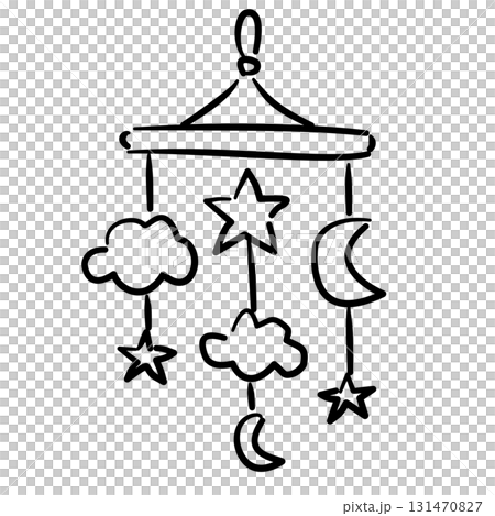 Baby cloud mobile clouds with dangling raindrops and stars baby shower line art doodle illustration hand drawn black and white outline sketch for invitations stickers patterns and crafts Baby cloud mobile clouds with dangling raindrops and stars baby shower line art doodle illustration hand drawn black and white outline sketch for invitations stickers patterns and crafts 131470827