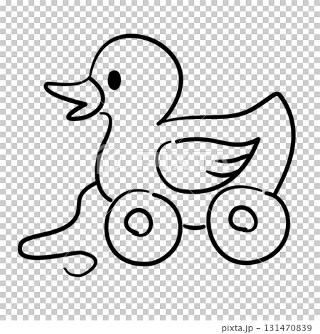 little duck on wheels baby shower line art doodle illustration hand drawn black and white outline sketch for invitations stickers patterns and crafts little duck on wheels baby shower line art doodle illustration hand drawn black and white outline sketch for invitations stickers patterns and crafts 131470839