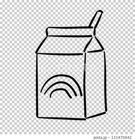 Milk carton with straw baby shower line art doodle illustration hand drawn black and white outline sketch for invitations stickers patterns and crafts Milk carton with straw baby shower line art doodle illustration hand drawn black and white outline sketch for invitations stickers patterns and crafts 131470842