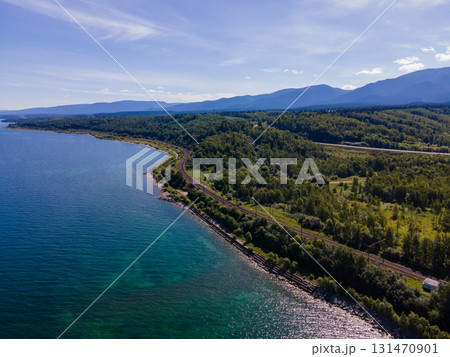 Stunning coastal view of Baikal showcasing nature and tranquility Stunning coastal view of Baikal showcasing nature and tranquility 131470901