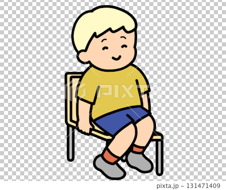 A boy sitting in a chair 131471409